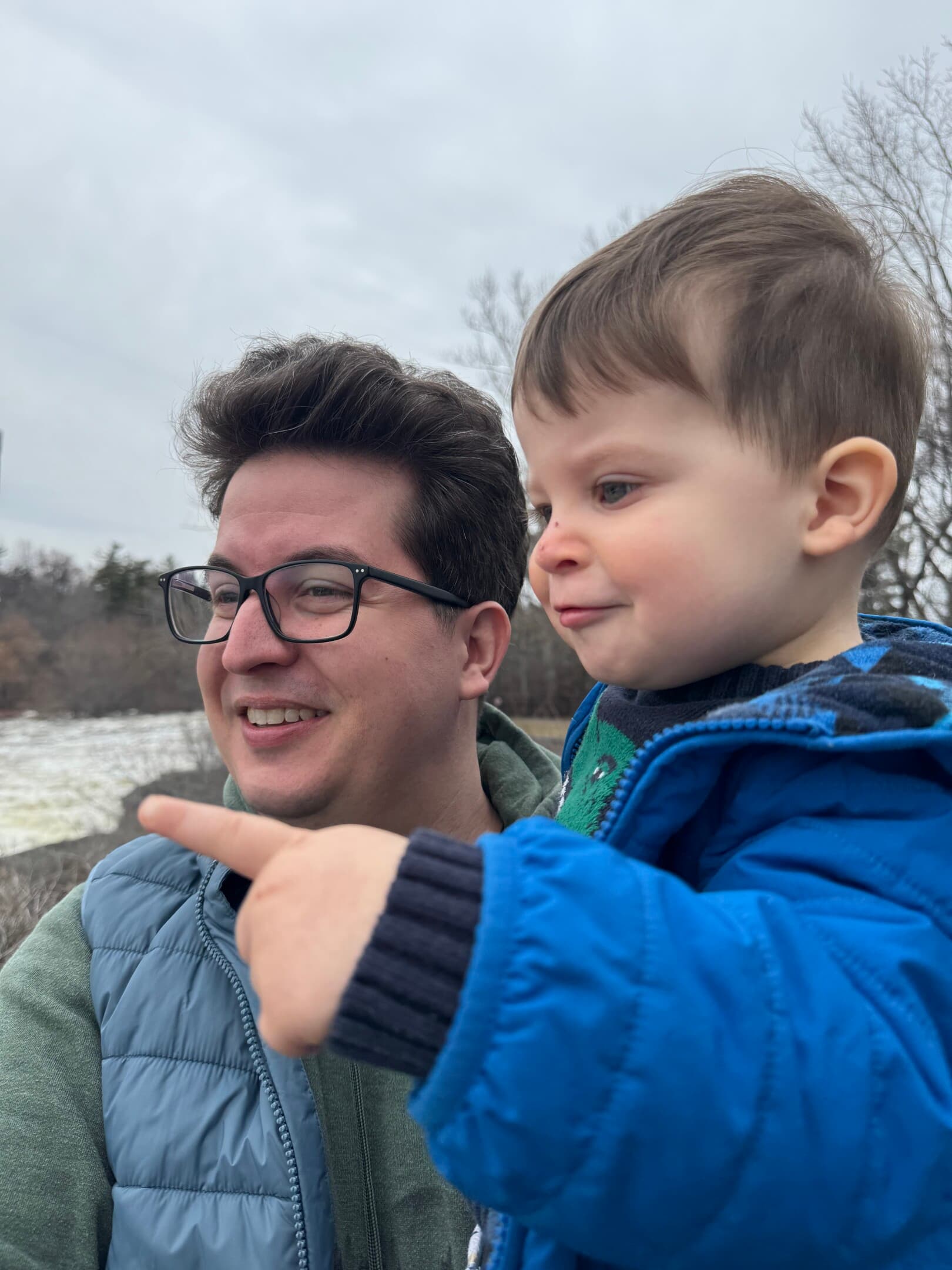 Brandon Bay with son Simon at Hog's Back Falls in Ottawa