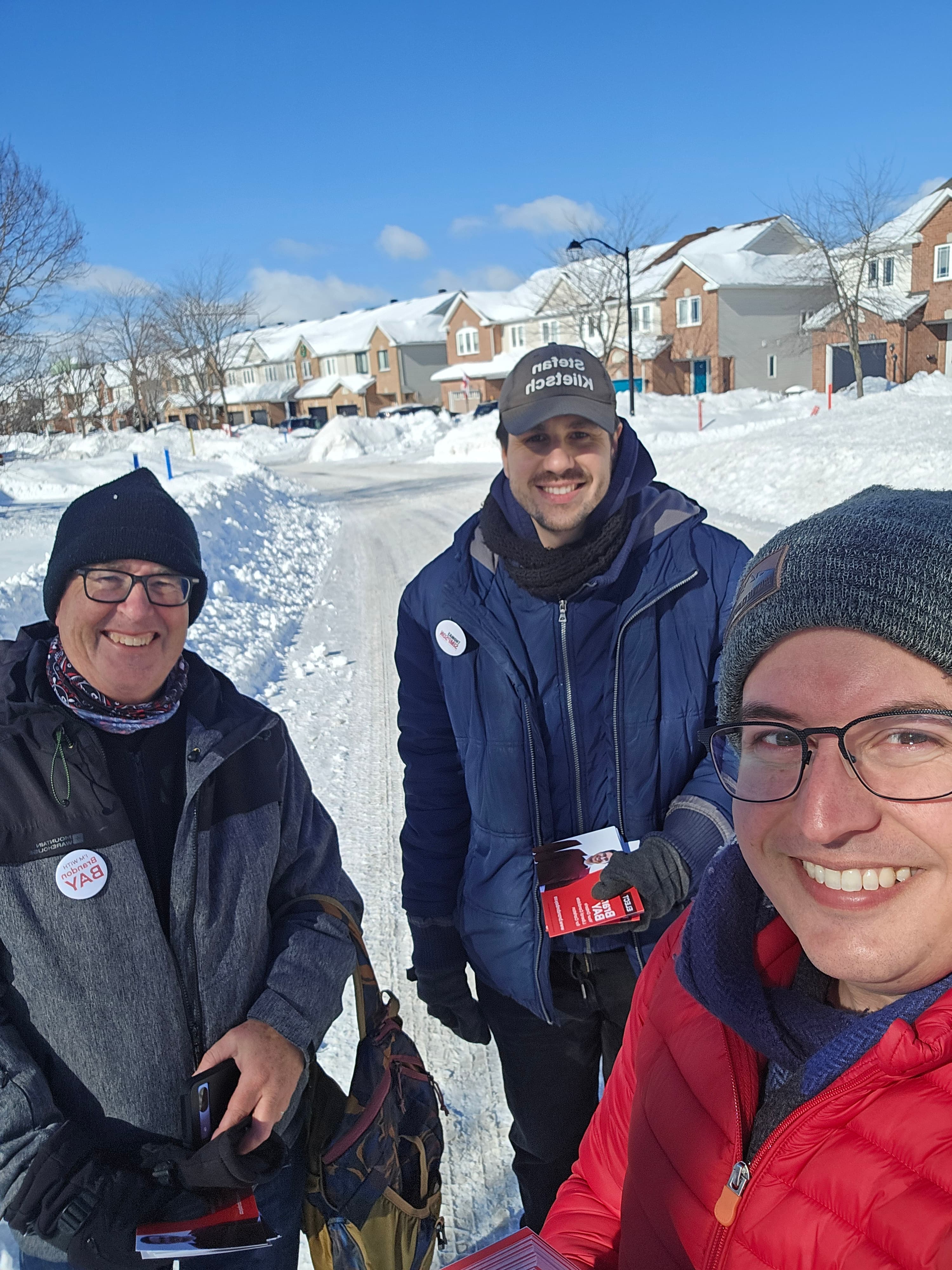 Canvassing with volunteers in Carleton