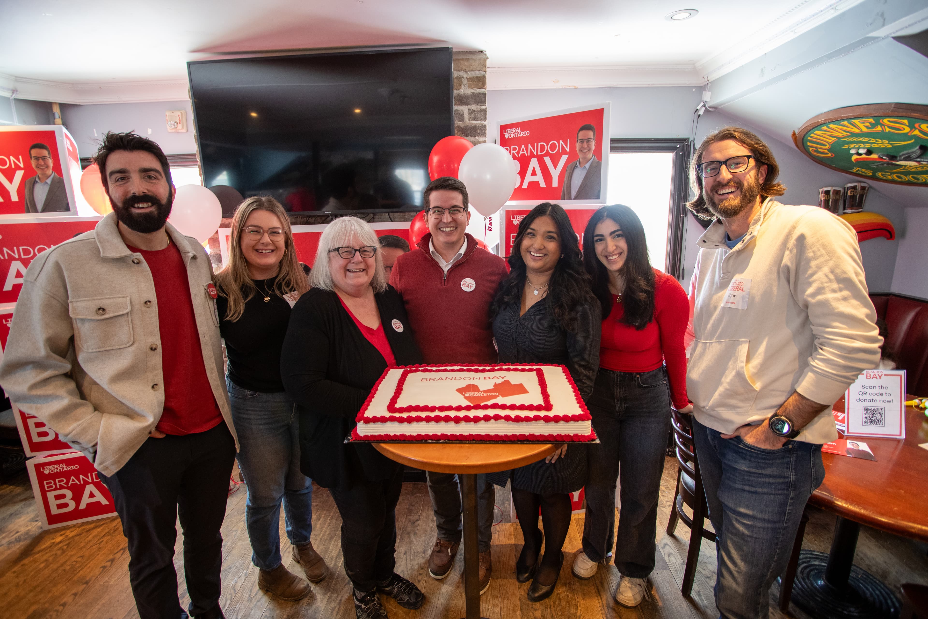 Campaign launch crowd in Carleton riding