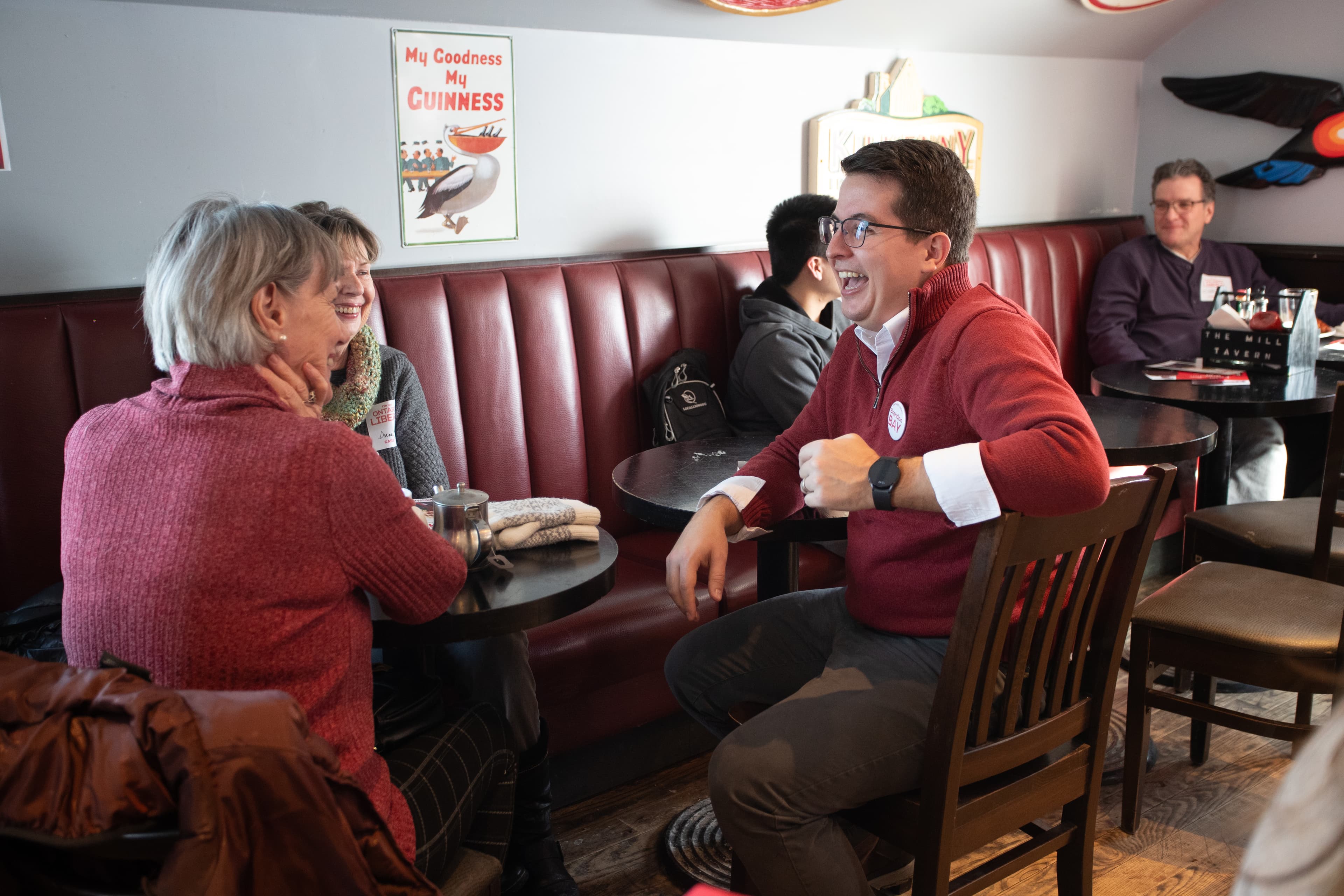 Speaking with supporters at the campaign launch