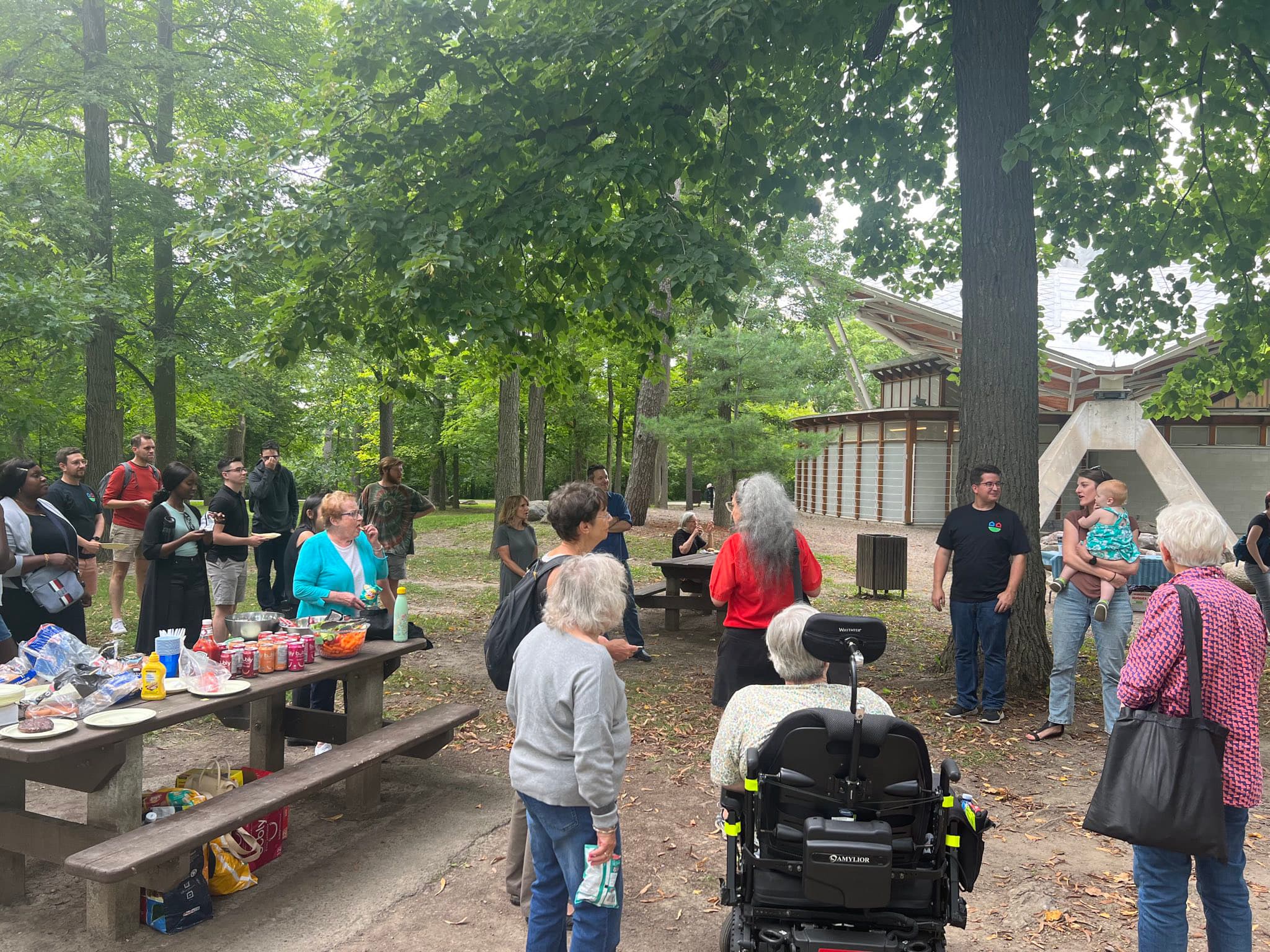 Volunteers and supporters at a Make Housing Affordable BBQ