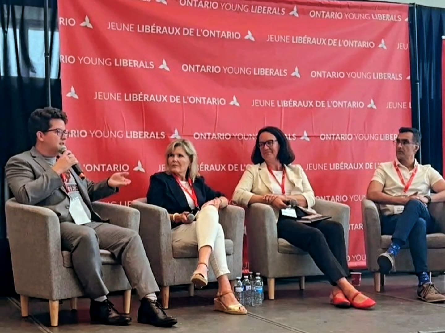 Ontario Young Liberals political panel with Stephanie Smyth, Lee Fairclough, and Adil Shamji