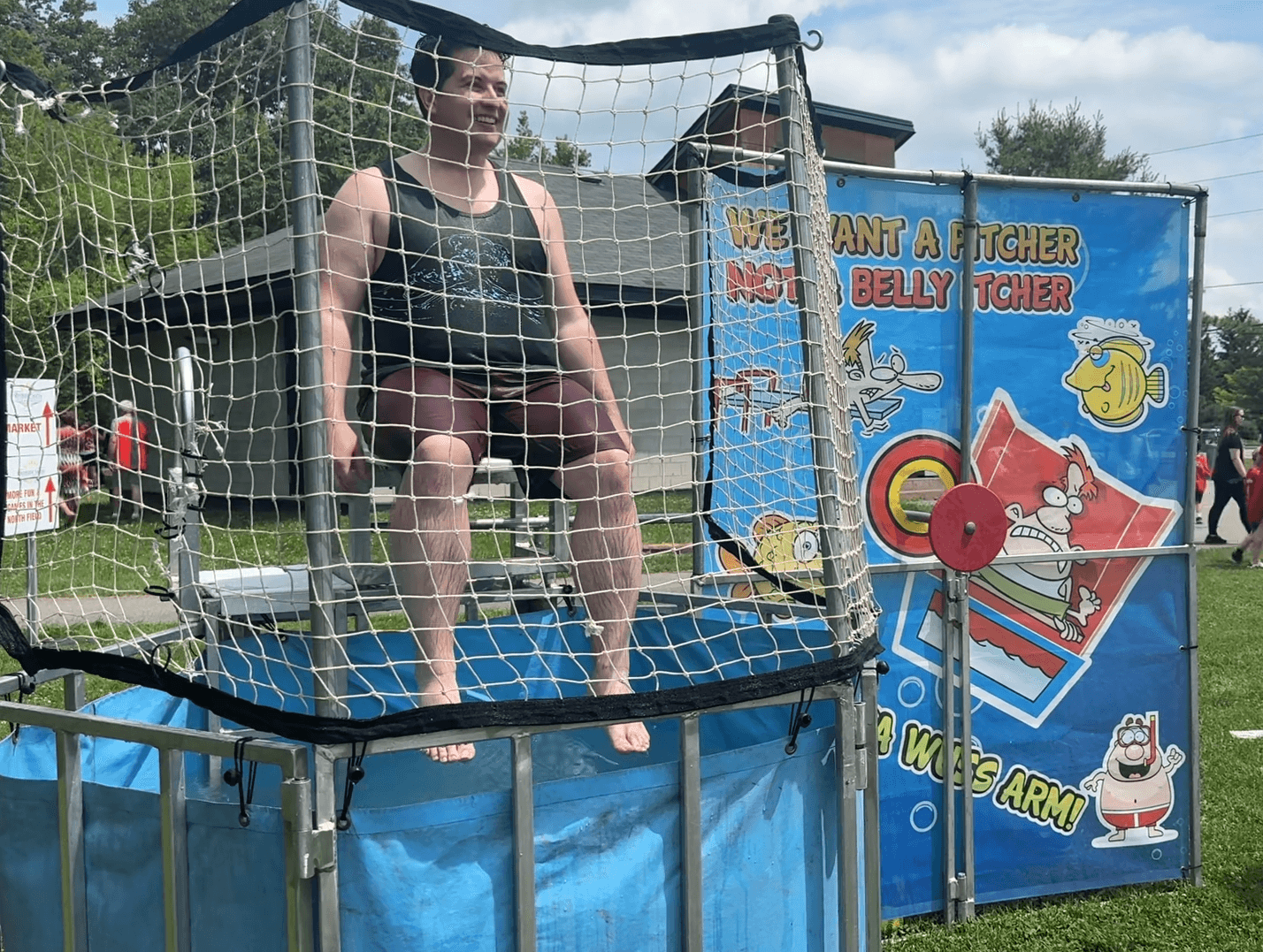 Dunk tank fundraiser at Riverside South Canada Day