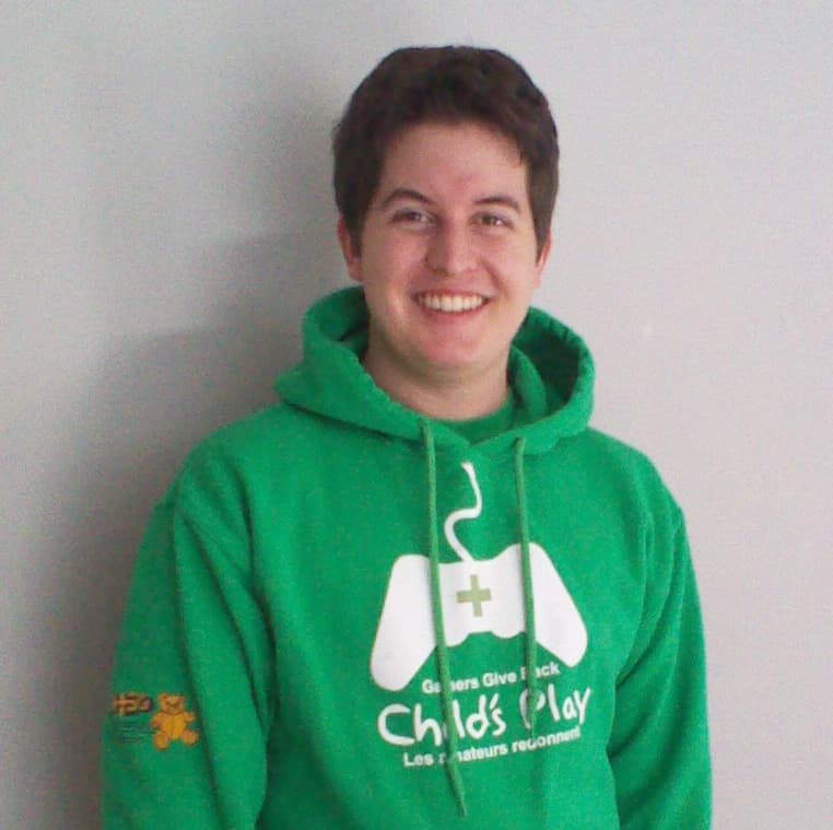 Brandon in a Child's Play CHEO campaign sweater