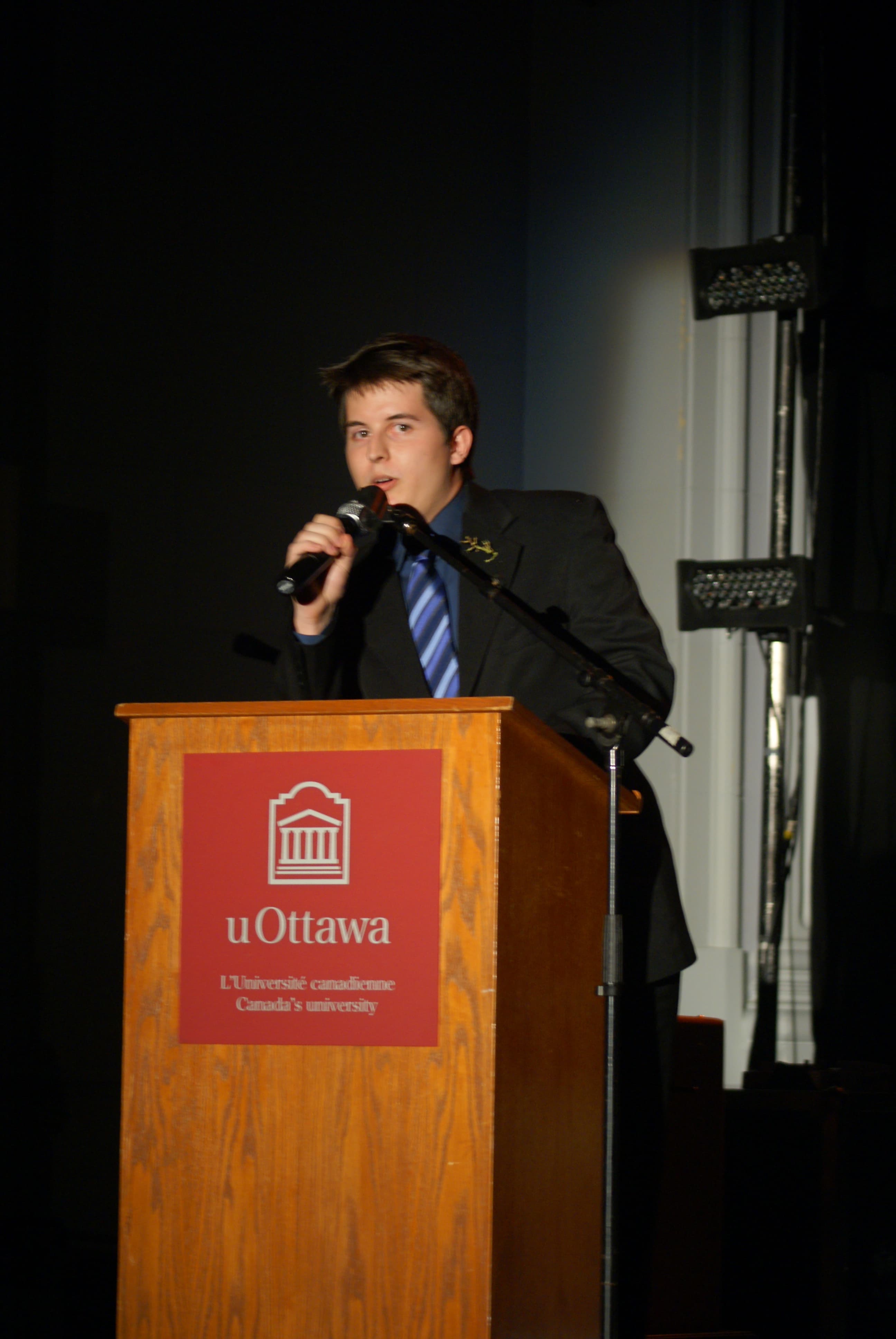 Receiving an SFUO volunteer award for my efforts