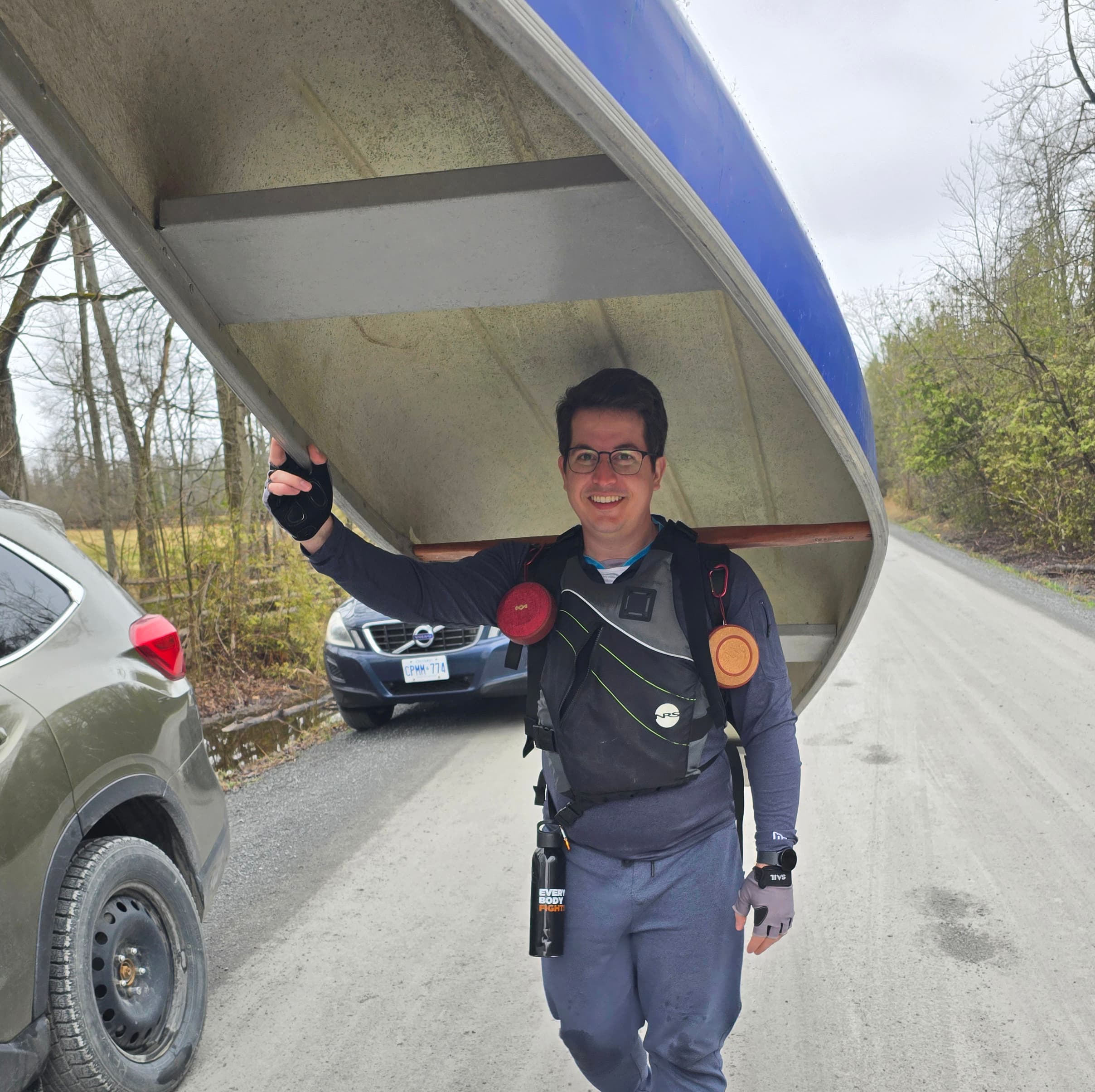 Portaging on the way to the Jock River Race in 2025