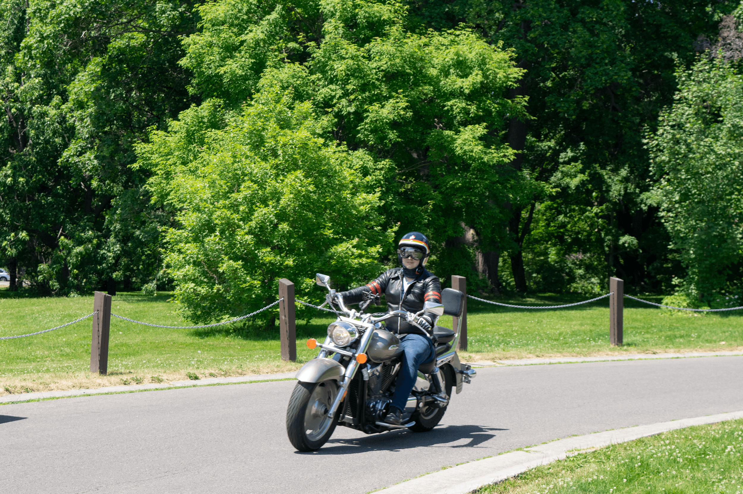 Brandon riding his motorcycle