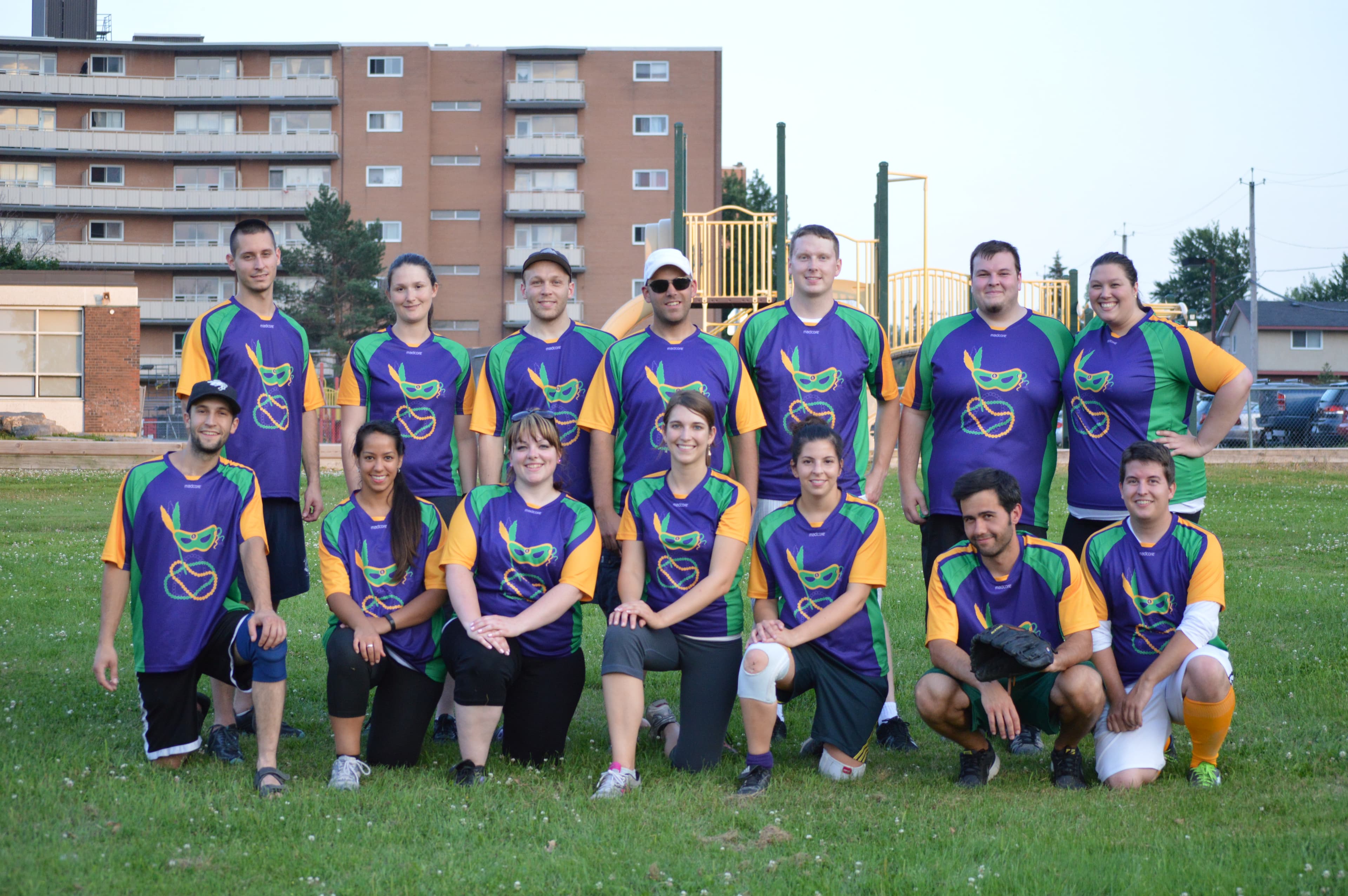 Brandon and his recreational softball team